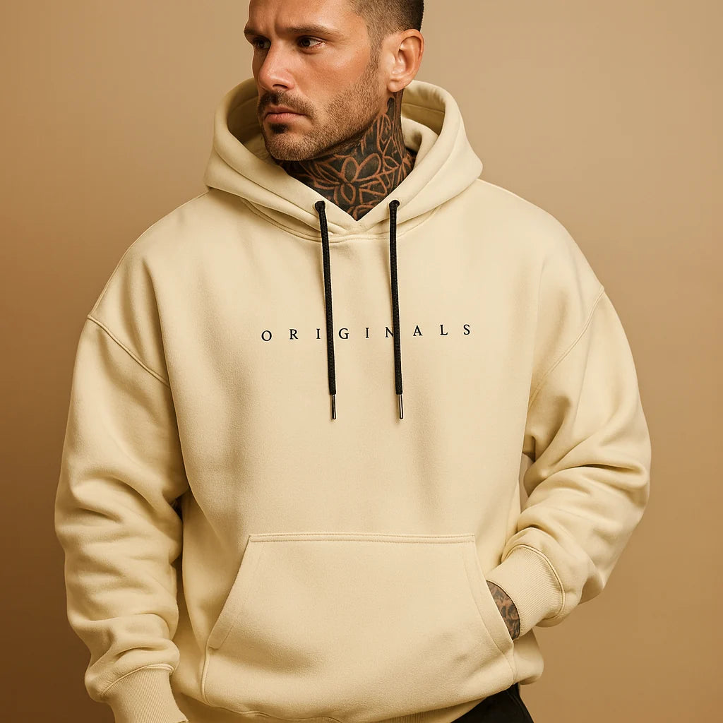 Men's Hooded Pullover Sweatshirt for Casual Comfort