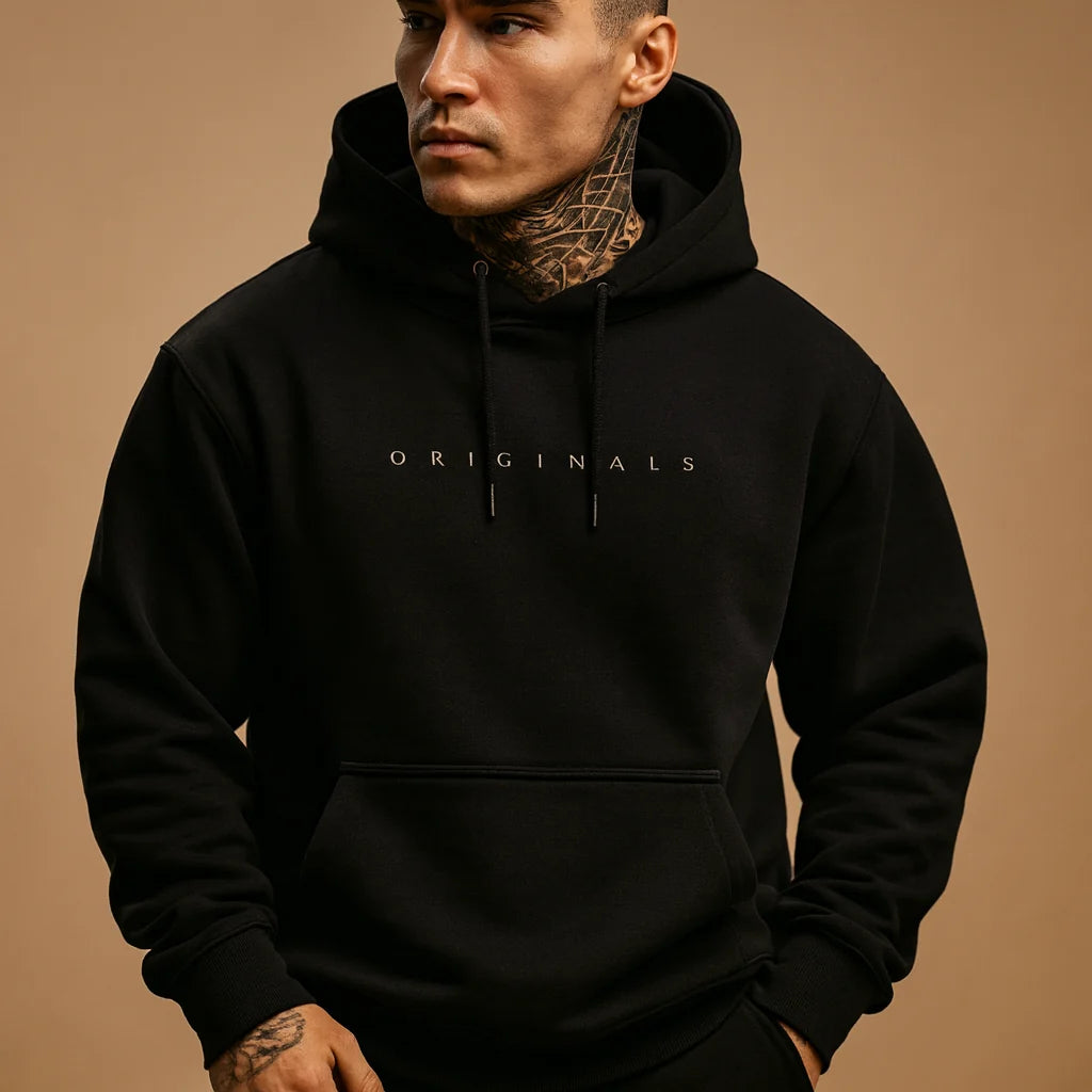 Men's Hooded Pullover Sweatshirt for Casual Comfort