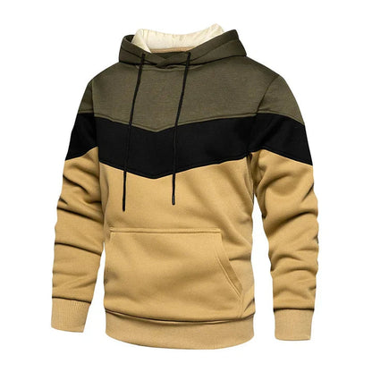 Men's Hooded Pullover with Stripes