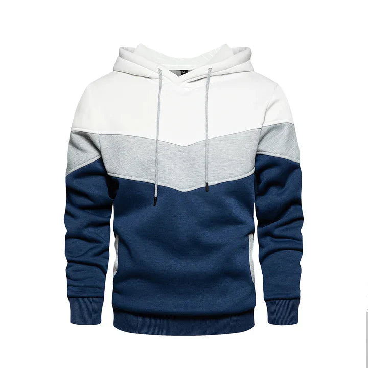 Men's Hooded Pullover with Stripes