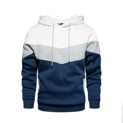 Men's Hooded Pullover with Stripes