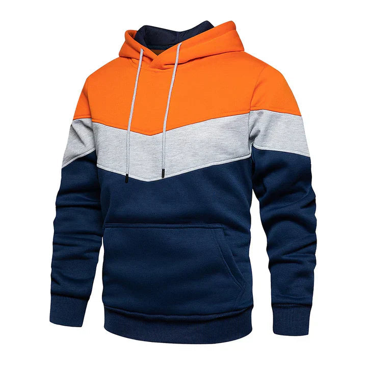 Men's Hooded Pullover with Stripes