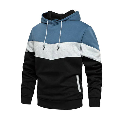 Men's Hooded Pullover with Stripes