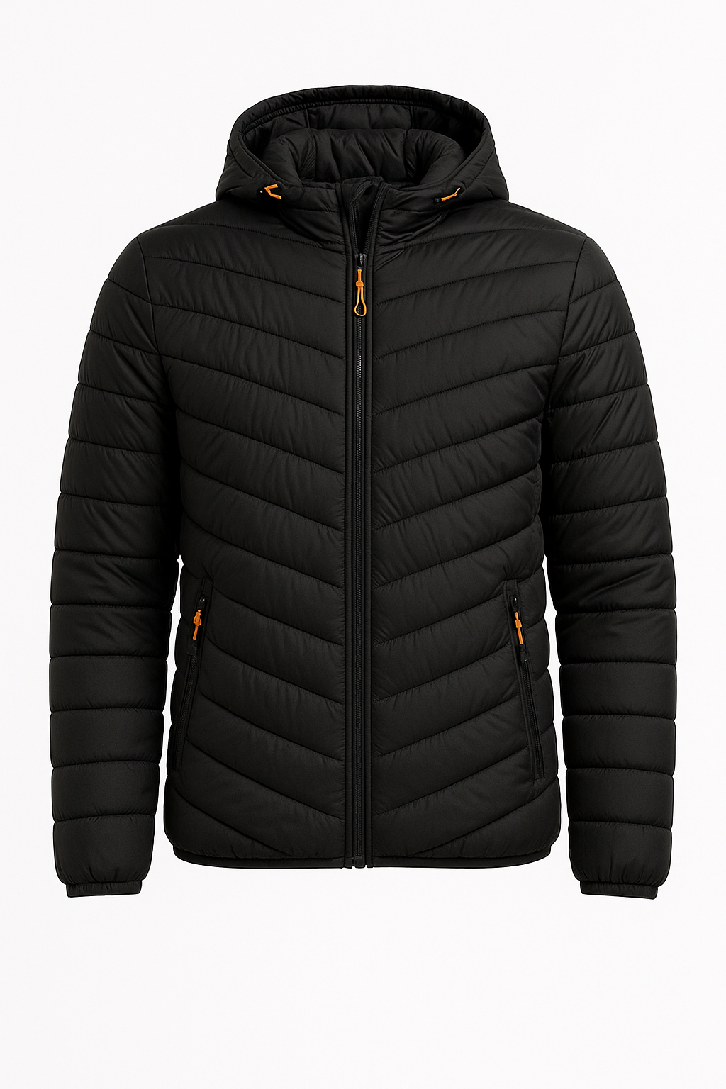 Men's Hooded Quilted Puffer Jacket for Winter