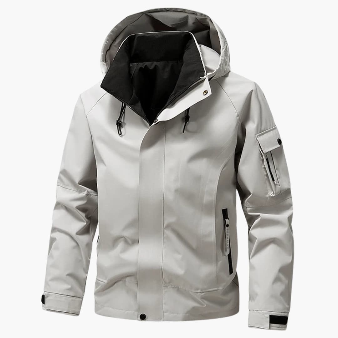 Men's Hooded Softshell Jacket with Functional Pockets