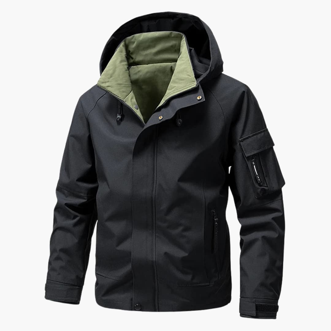 Men's Hooded Softshell Jacket with Functional Pockets