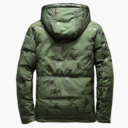Men's Hooded Winter Jacket with Zipper Closure