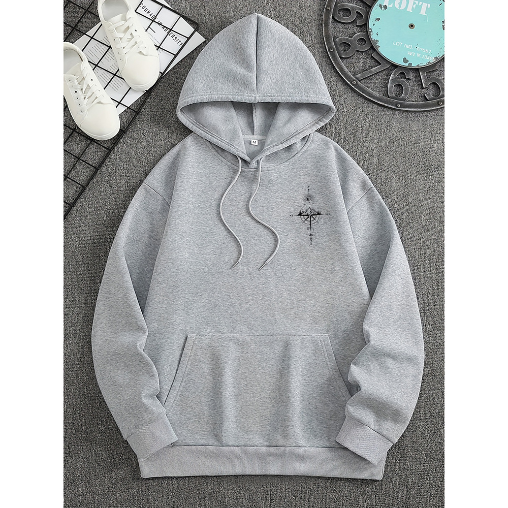 Men's Hoodie with Bold Compass Design