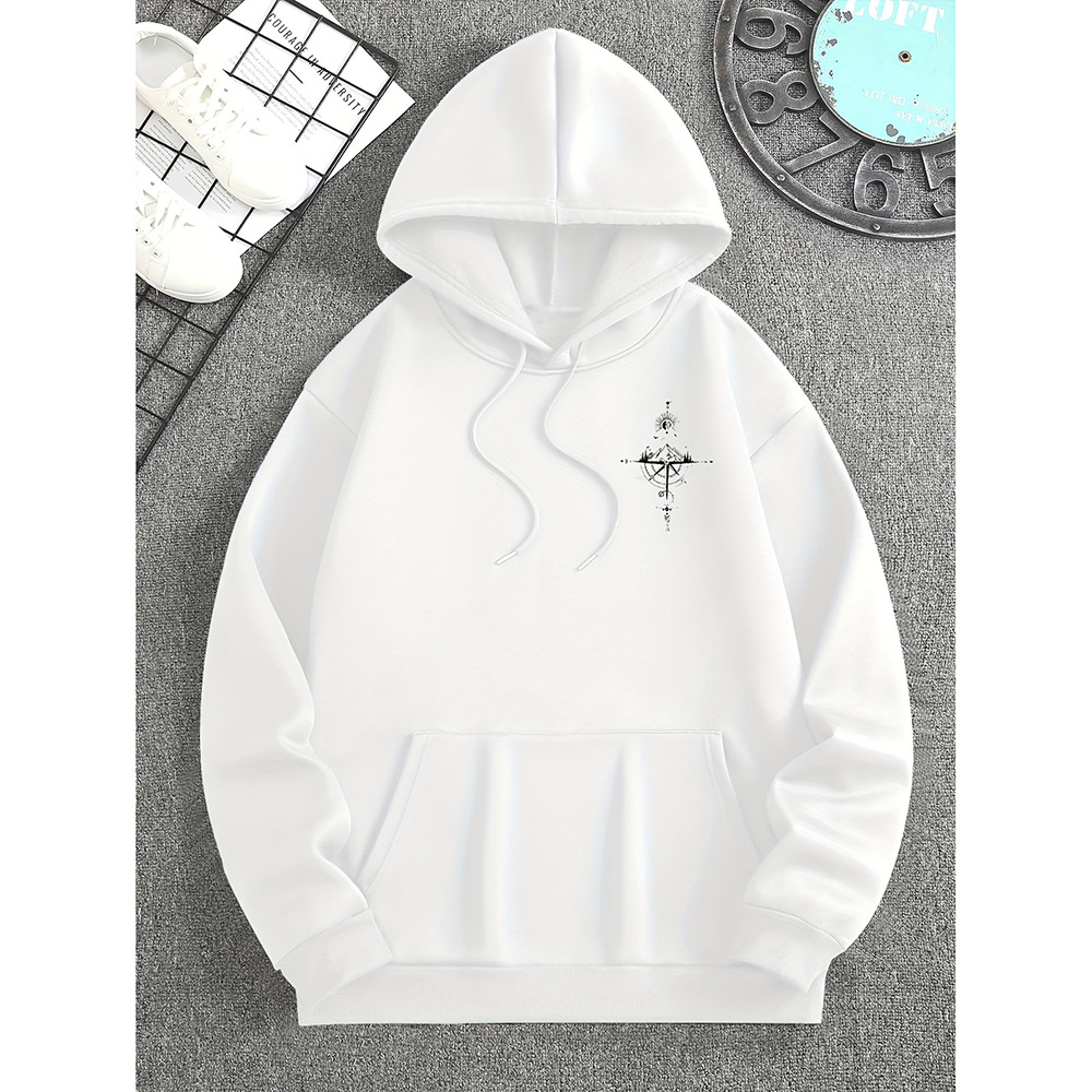 Men's Hoodie with Bold Compass Design