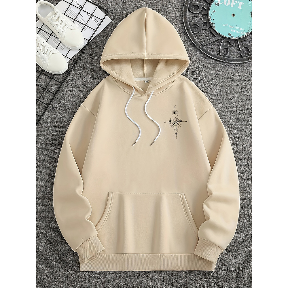 Men's Hoodie with Bold Compass Design