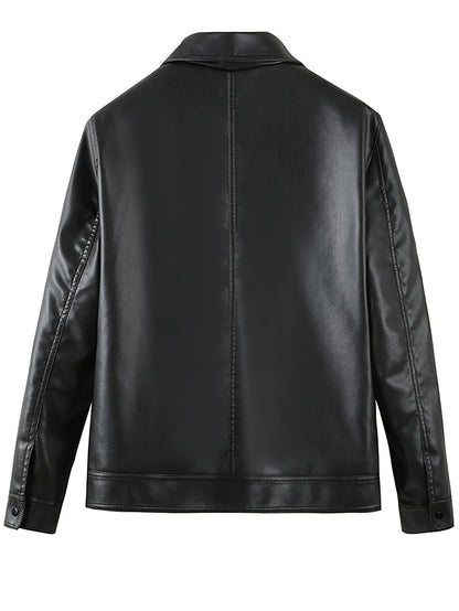 Men's Imitation Leather Zipper Jacket