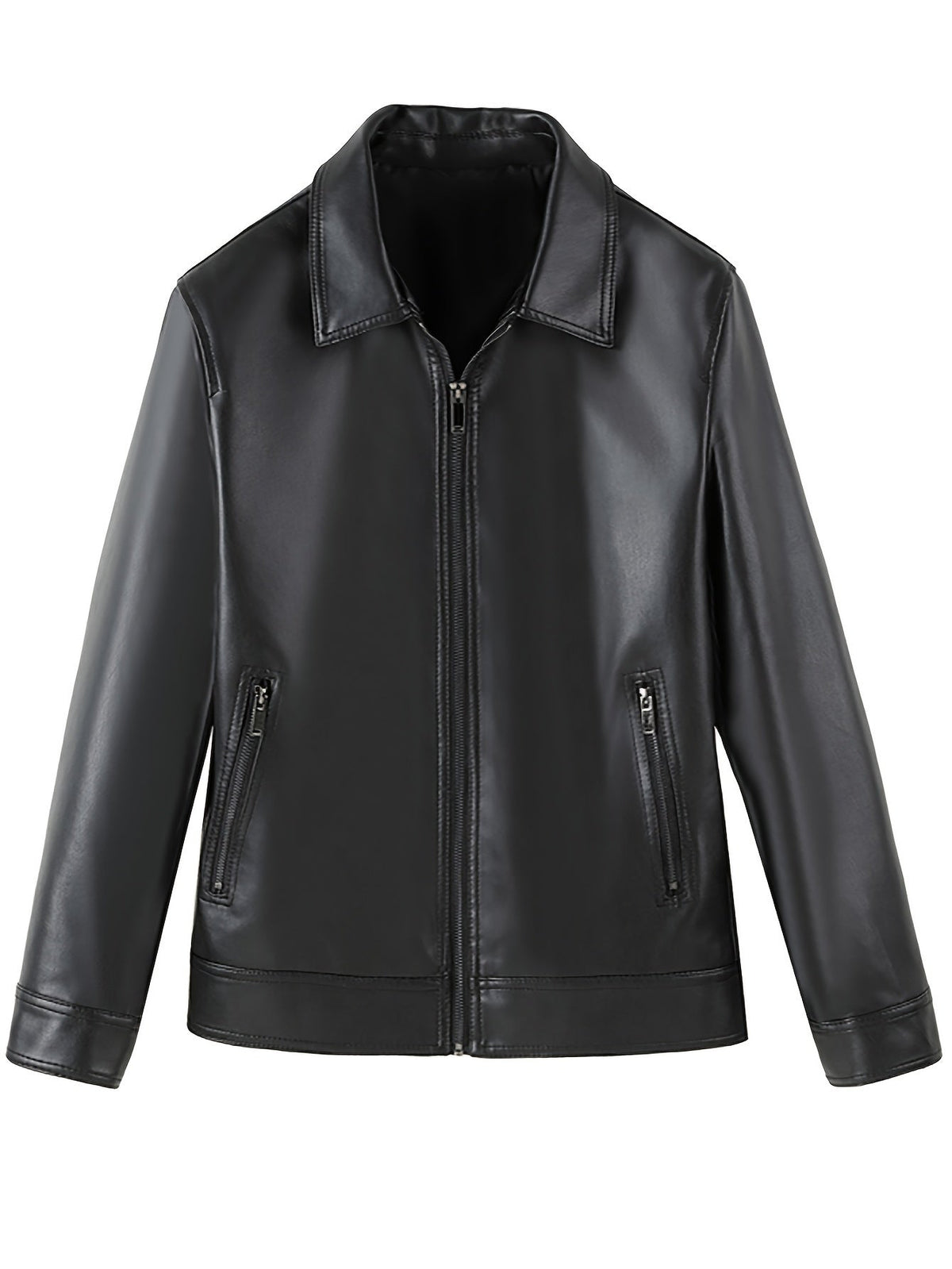 Men's Imitation Leather Zipper Jacket