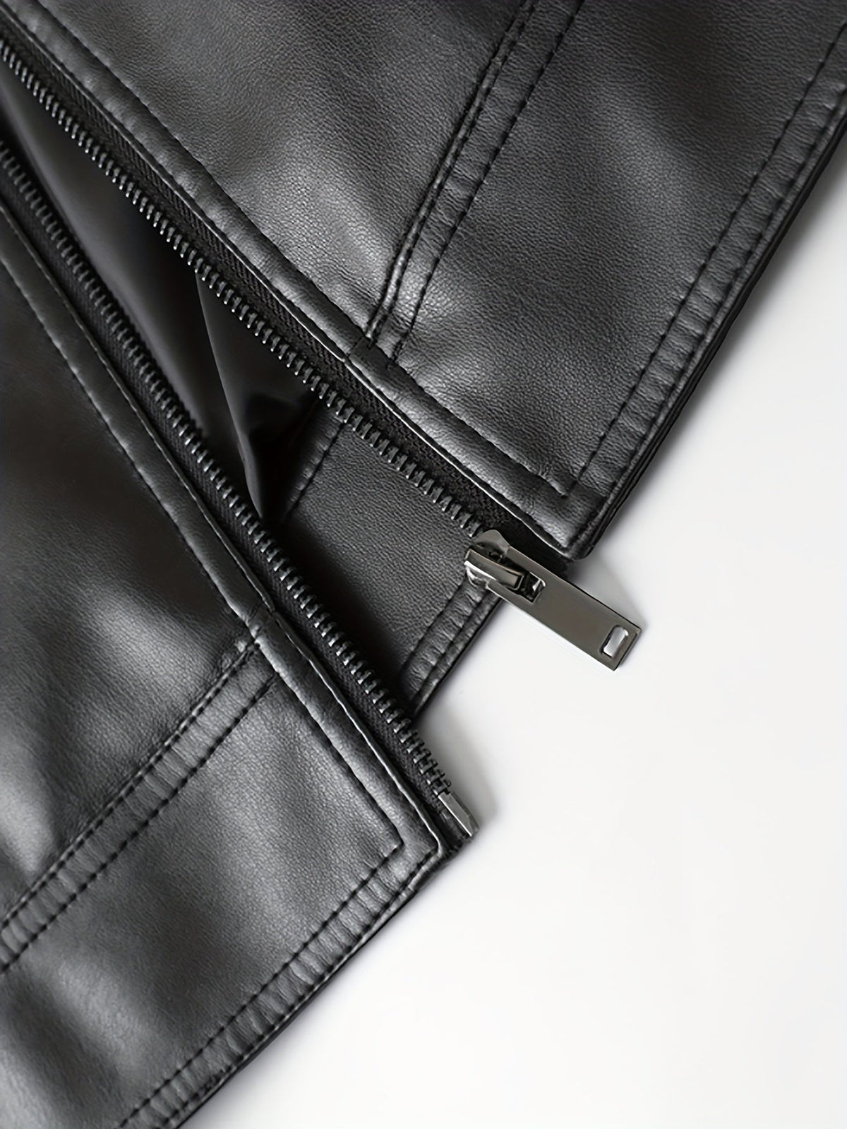 Men's Imitation Leather Zipper Jacket