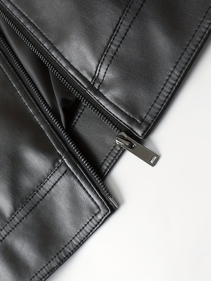 Men's Imitation Leather Zipper Jacket