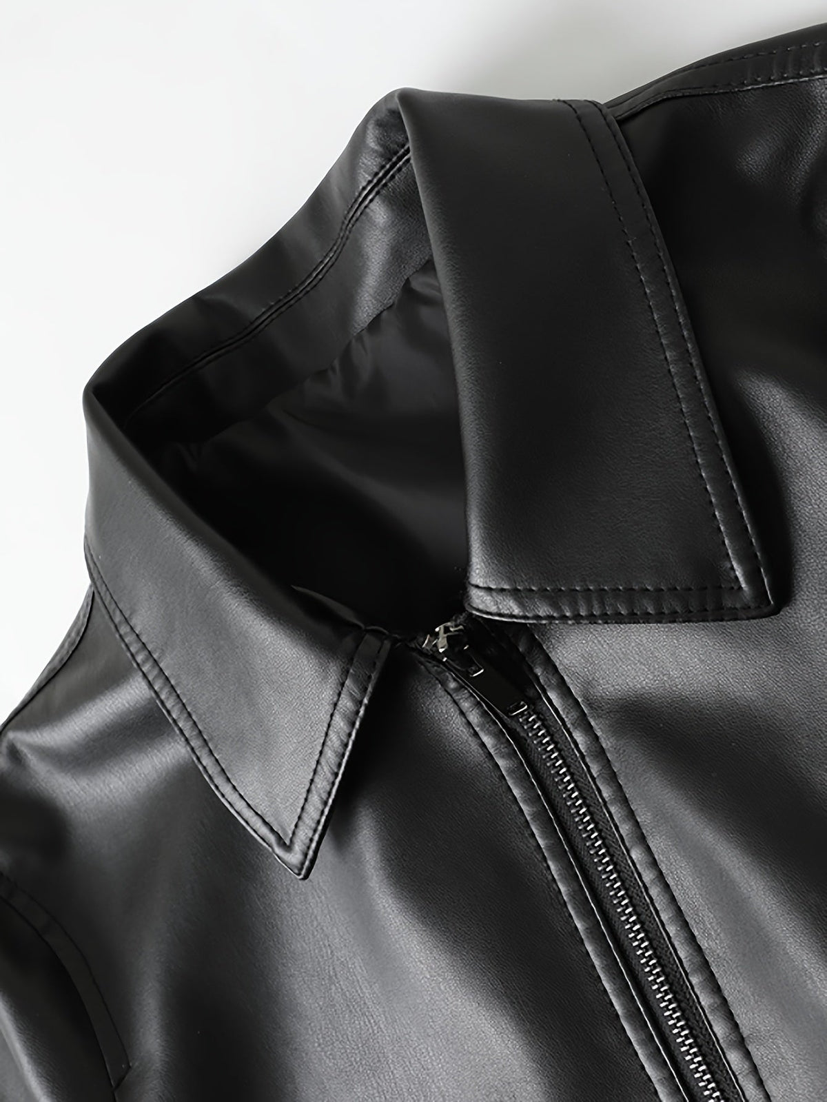 Men's Imitation Leather Zipper Jacket