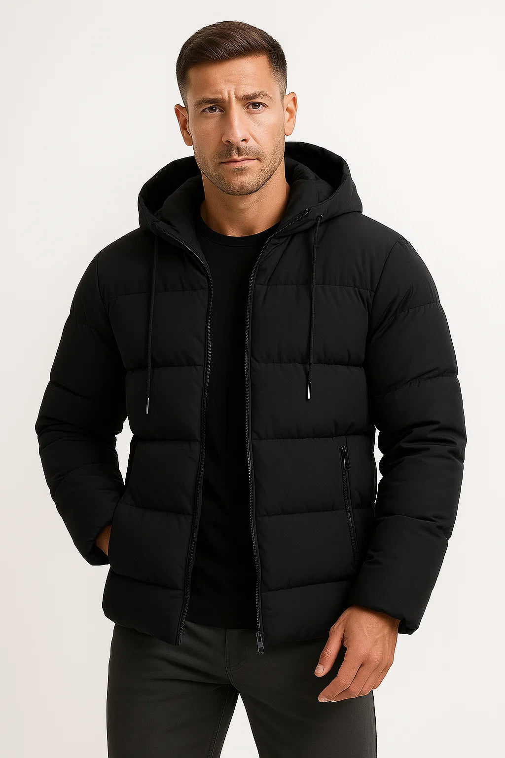 Men's Insulated Puffer Jacket with Hood