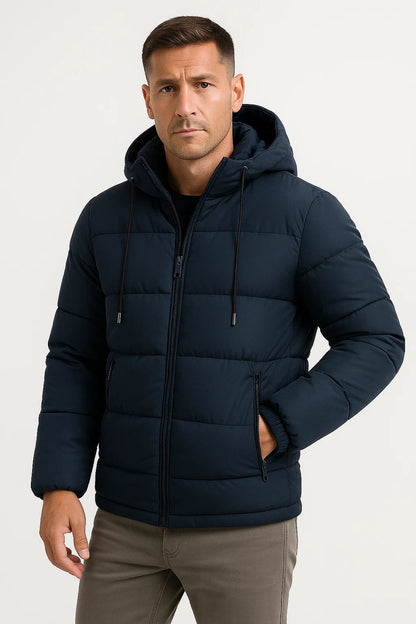 Men's Insulated Puffer Jacket with Hood