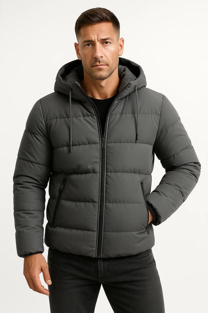 Men's Insulated Puffer Jacket with Hood