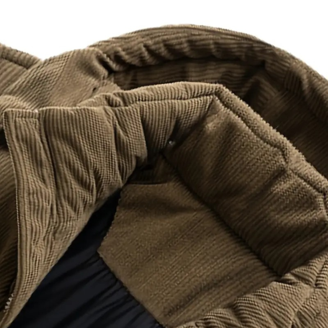 Men's Insulated Winter Jacket with Cord Hood