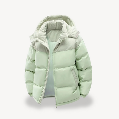 Men's Insulated Winter Jacket with Cord Hood