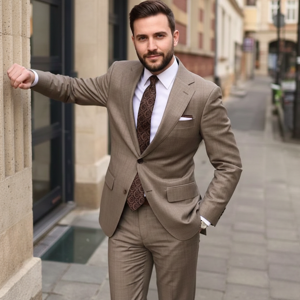 Men's Italian Cut Two-Piece Suit for Weddings and Formal Events