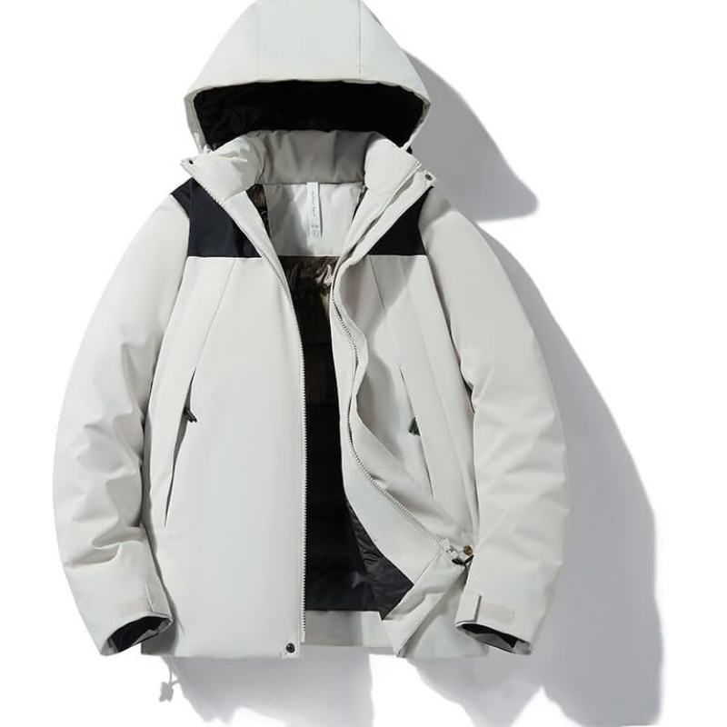 Men's Jacket with Hood and Pockets