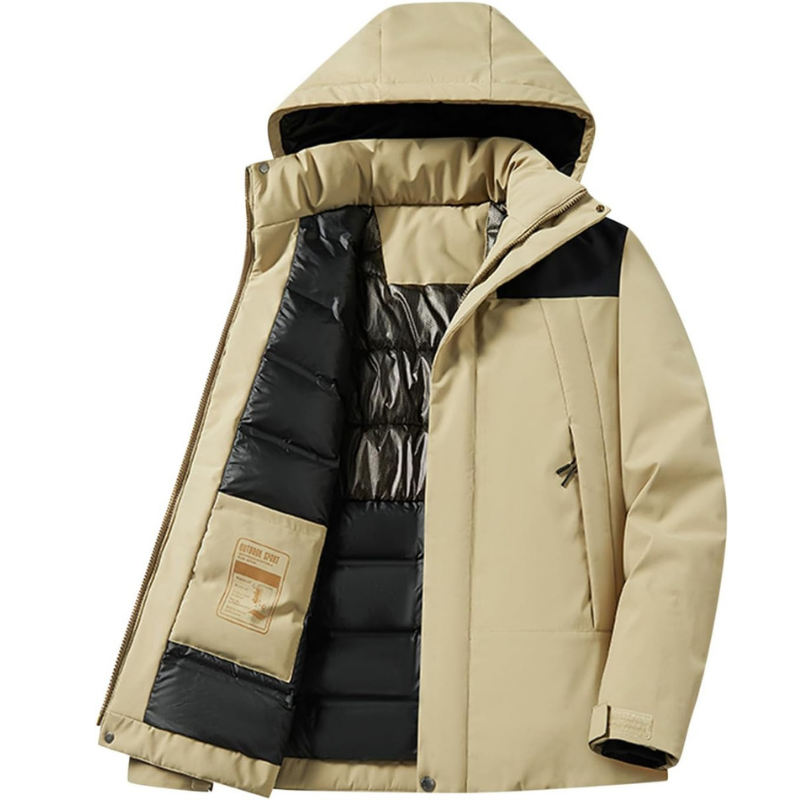 Men's Jacket with Hood and Pockets