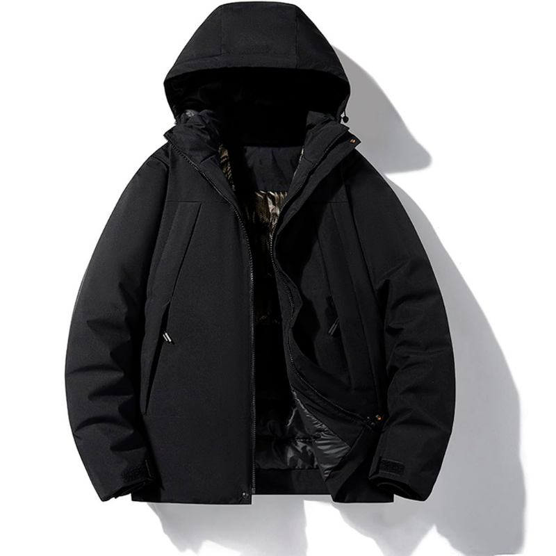 Men's Jacket with Hood and Pockets
