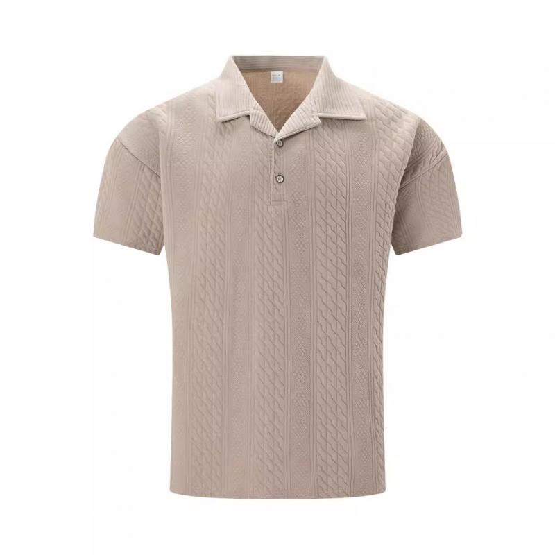 Men's Jacquard Short Sleeve Polo Shirt