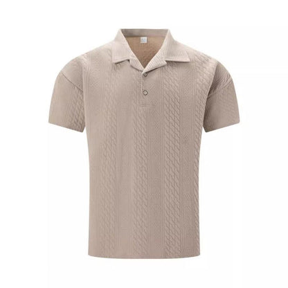 Men's Jacquard Short Sleeve Polo Shirt