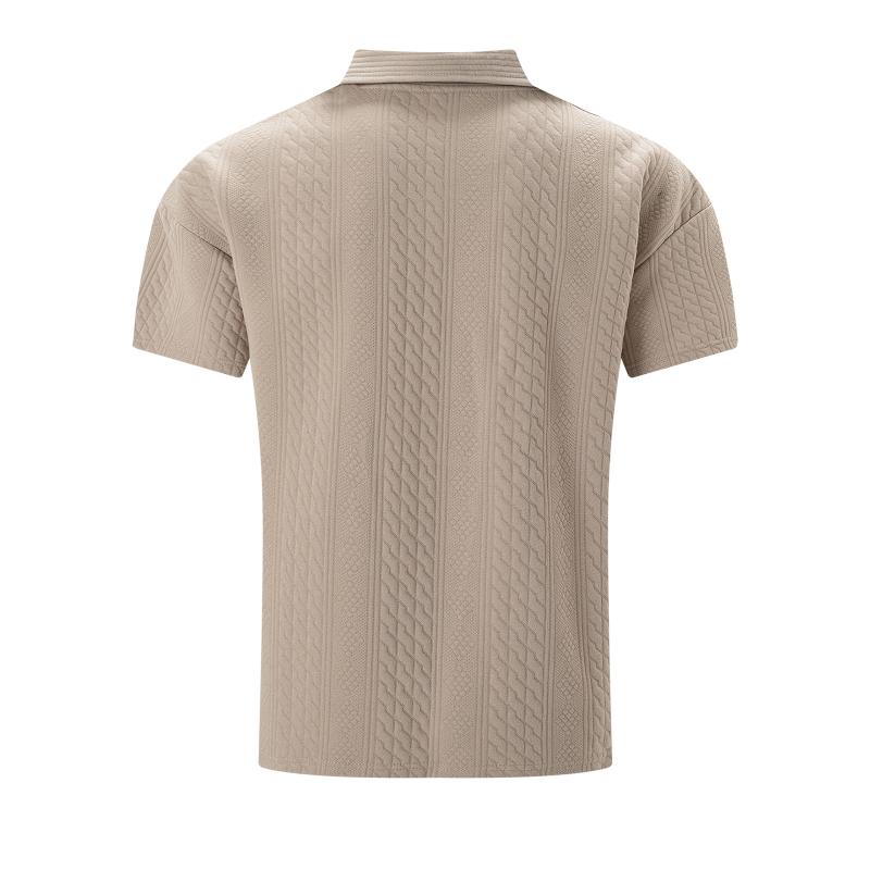 Men's Jacquard Short Sleeve Polo Shirt