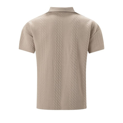 Men's Jacquard Short Sleeve Polo Shirt