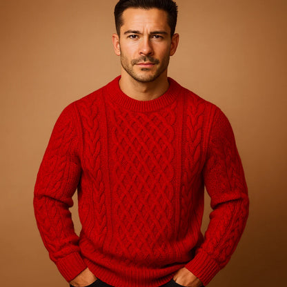 Men's Knit Crew Neck Winter Sweater