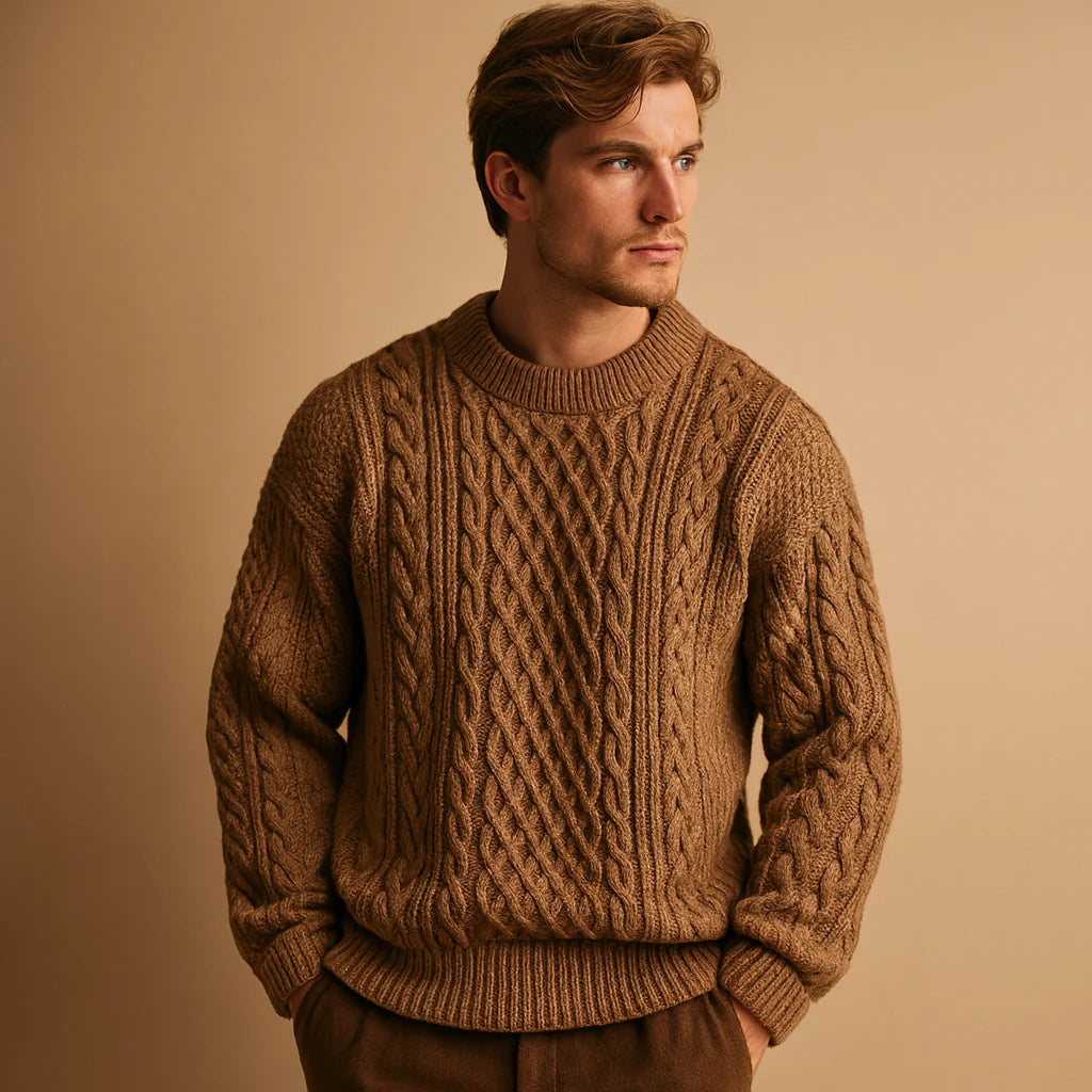Men's Knit Crew Neck Winter Sweater