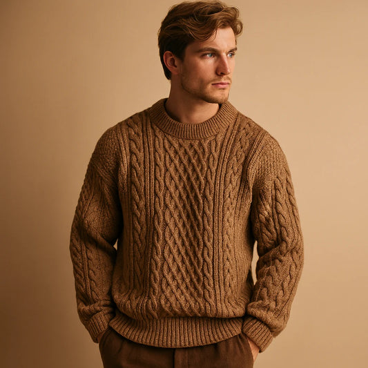 Men's Knit Crew Neck Winter Sweater