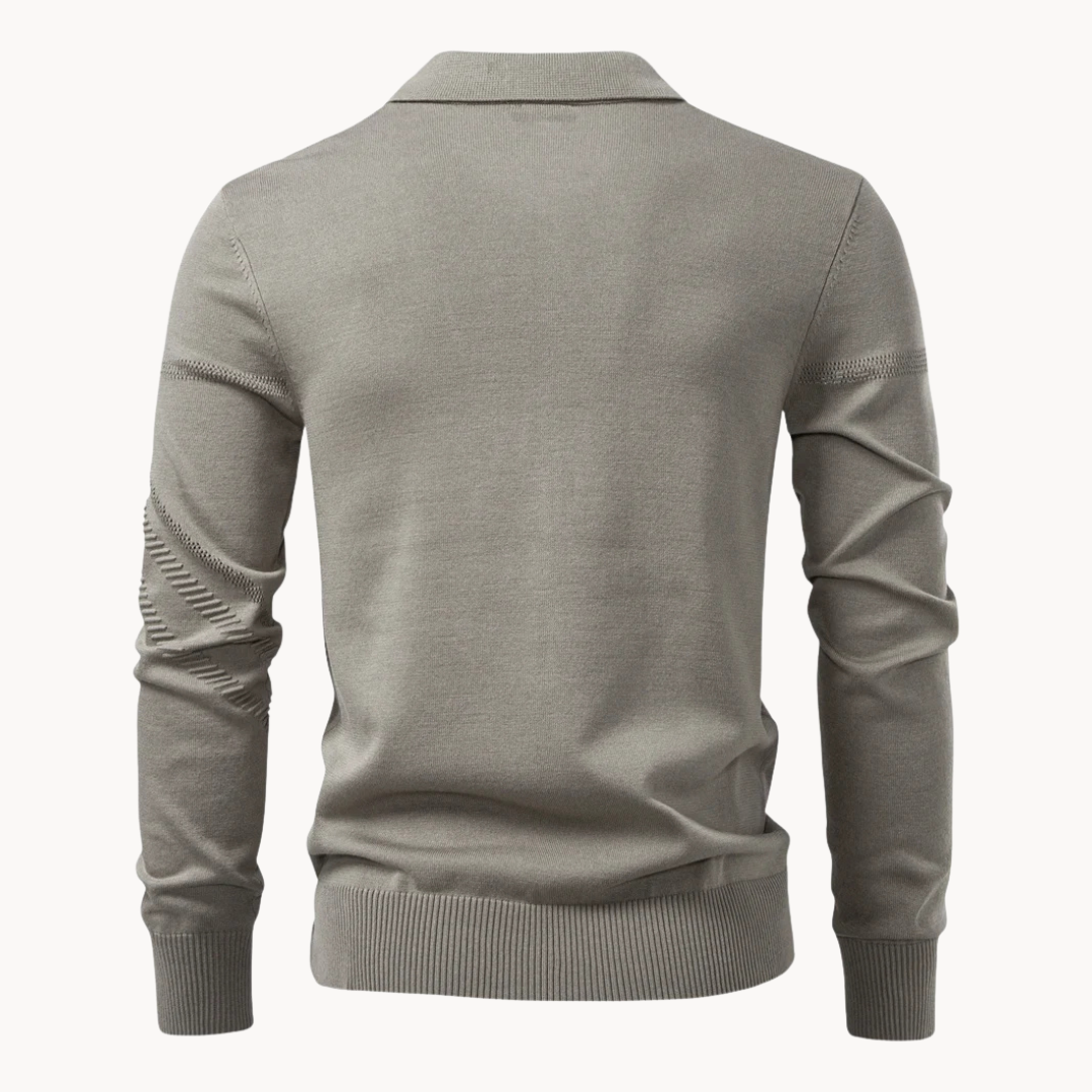 Men's Knit Polo Shirt with Tailored Fit