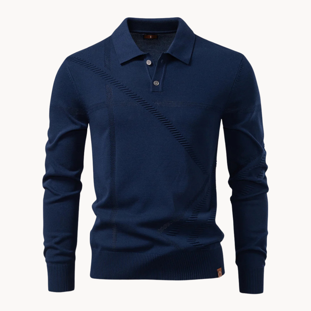 Men's Knit Polo Shirt with Tailored Fit