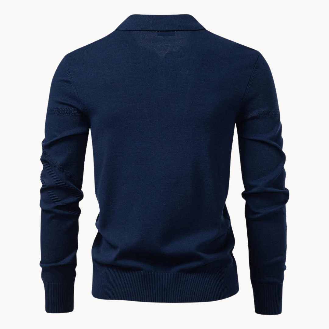 Men's Knit Polo Shirt with Tailored Fit