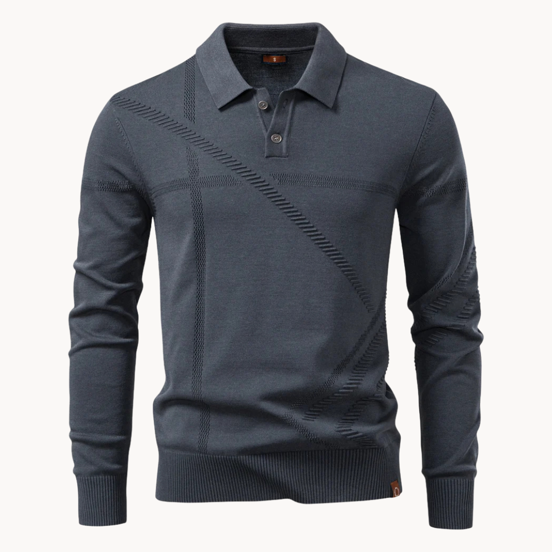 Men's Knit Polo Shirt with Tailored Fit