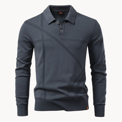 Men's Knit Polo Shirt with Tailored Fit