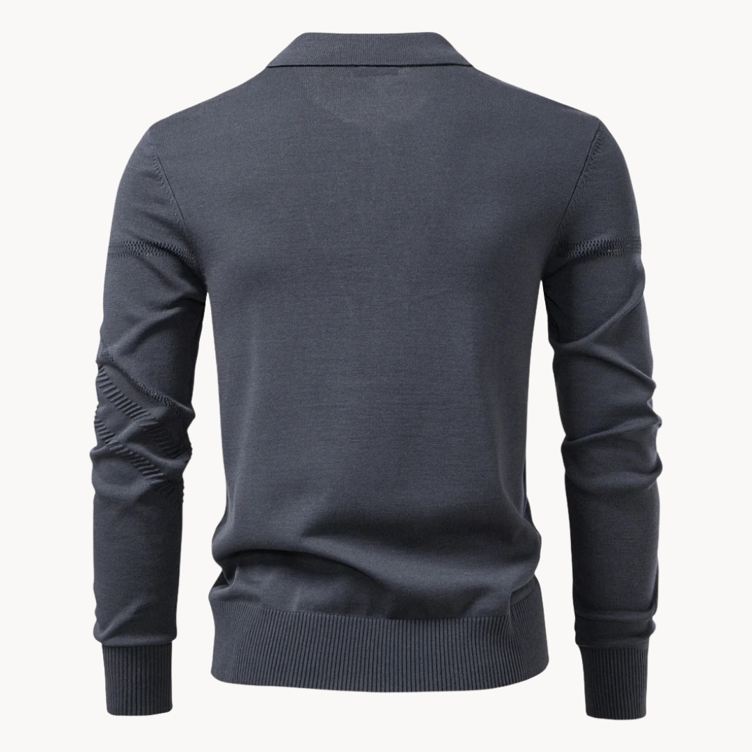 Men's Knit Polo Shirt with Tailored Fit