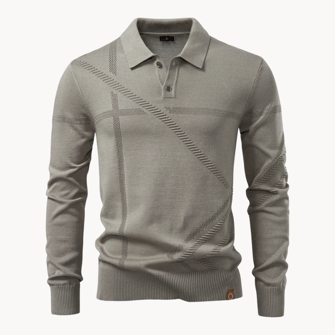 Men's Knit Polo Shirt with Tailored Fit