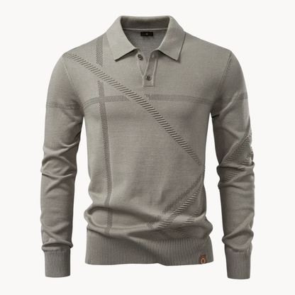 Men's Knit Polo Shirt with Tailored Fit