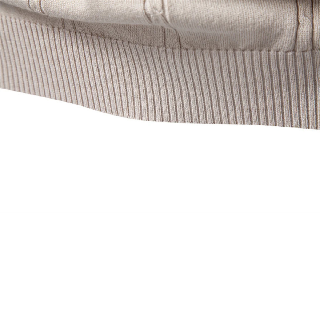 Men's Knit Polo Shirt with Vertical Texture