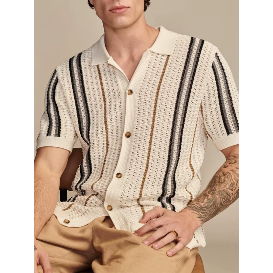 Men's Knit Revere Collar Shirt