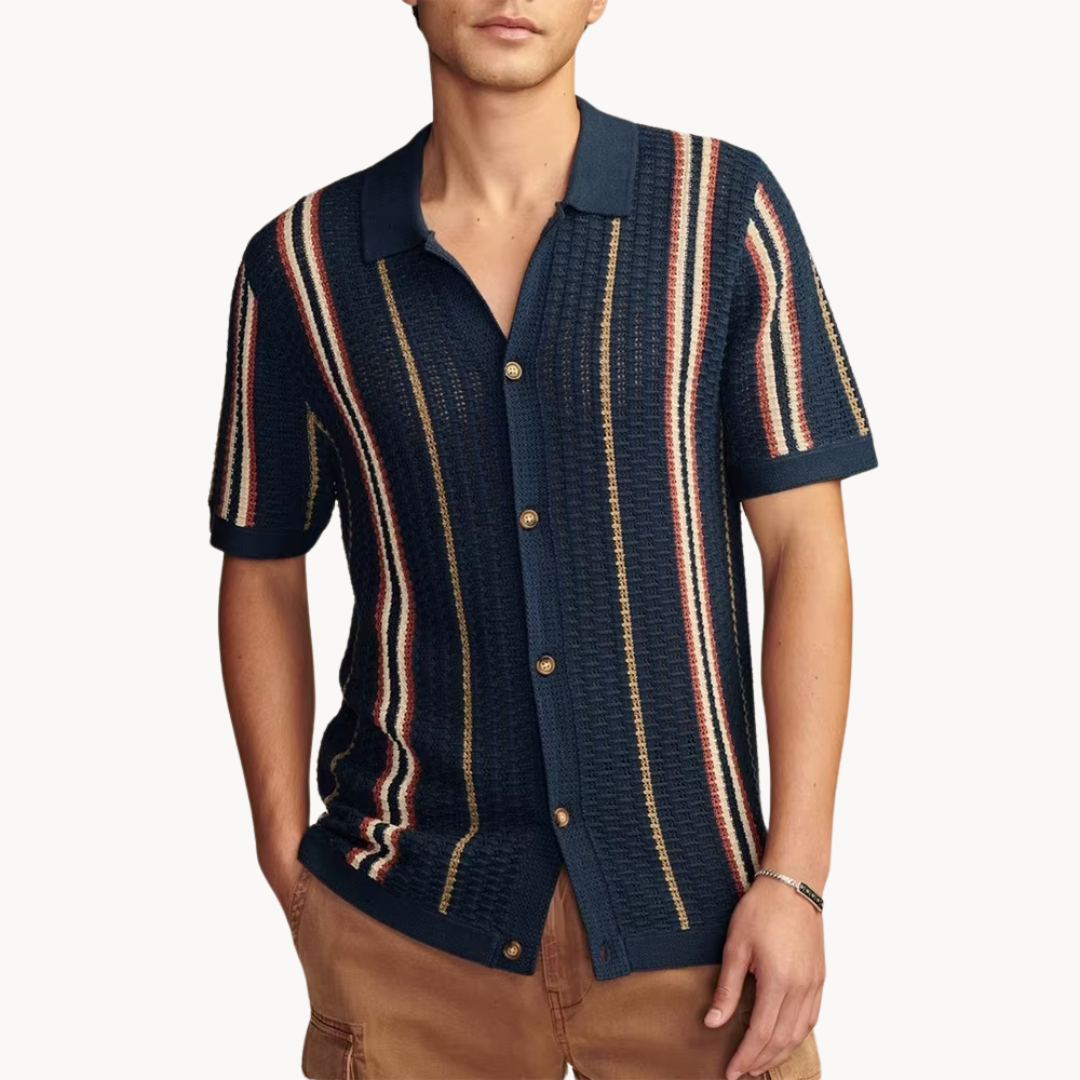 Men's Knit Revere Collar Shirt