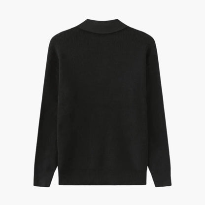Men's Knit Sweater with Half-Zip Collar