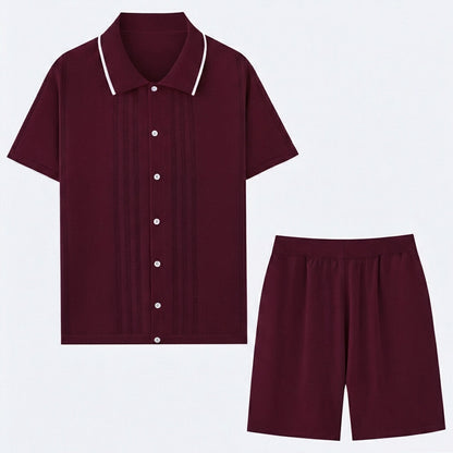 Men's Knit Two-Piece Summer Outfit Set