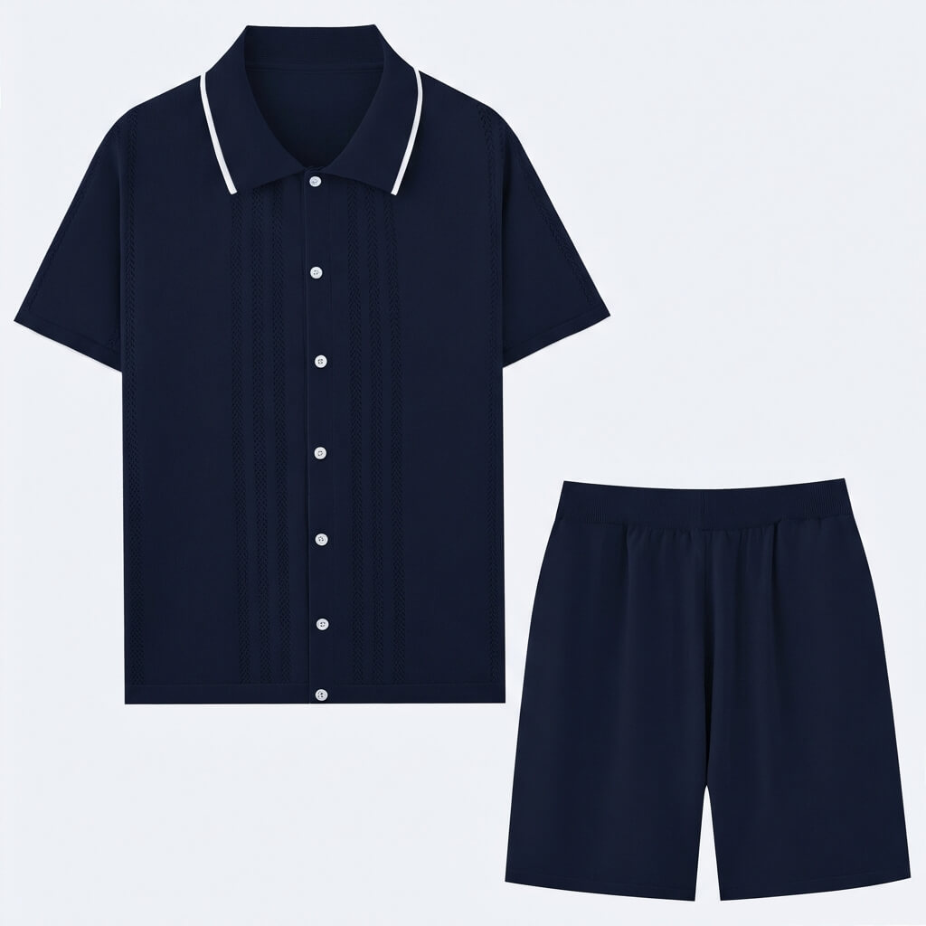 Men's Knit Two-Piece Summer Outfit Set
