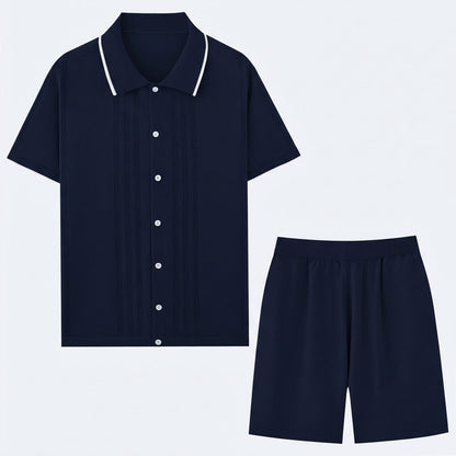 Men's Knit Two-Piece Summer Outfit Set